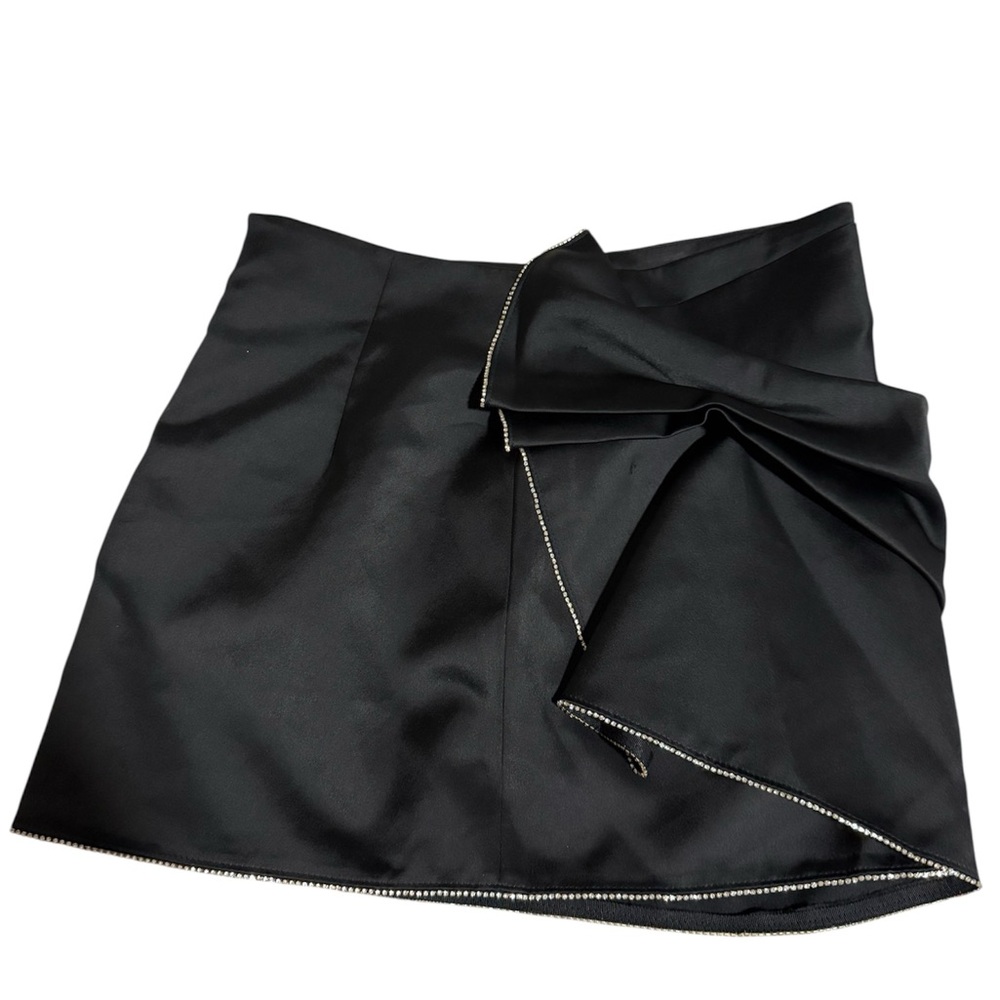 Zara Black Asymmetrical Wrap Mini Skirt